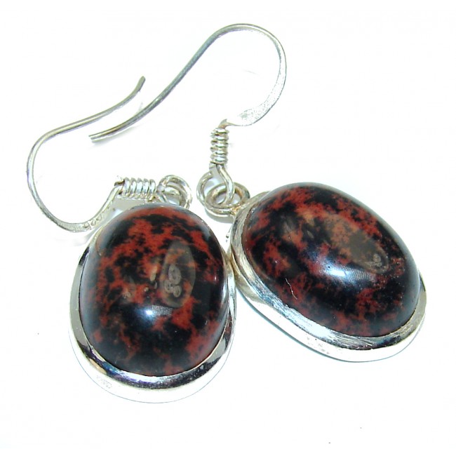 Just Perfect Red Obsidian .925 Sterling Silver HANDCRAFTED earrings