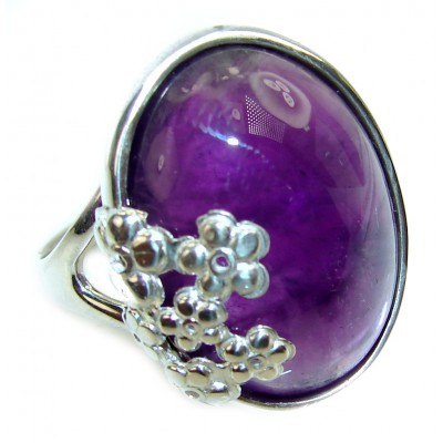 Purple Beauty 28.5 carat authentic Amethyst .925 Sterling Silver Ring size 8 3/4