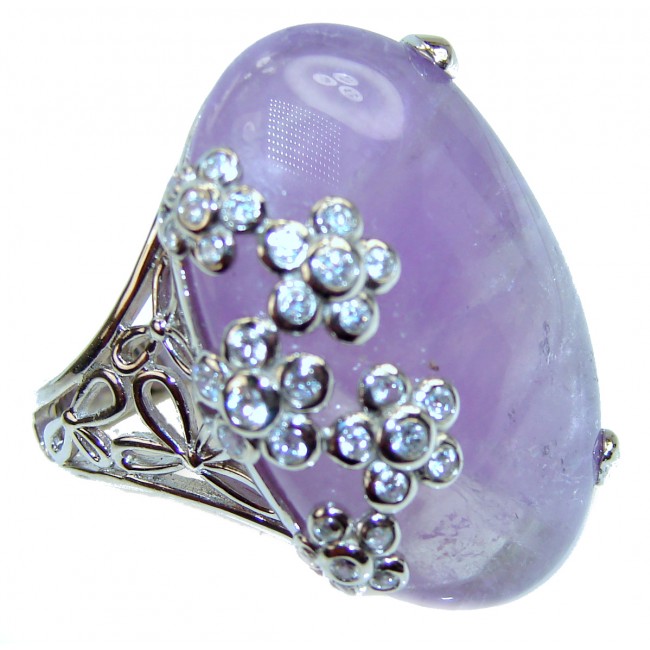 Purple Beauty 28.5 carat Amethyst .925 Sterling Silver Ring size 11 1/4