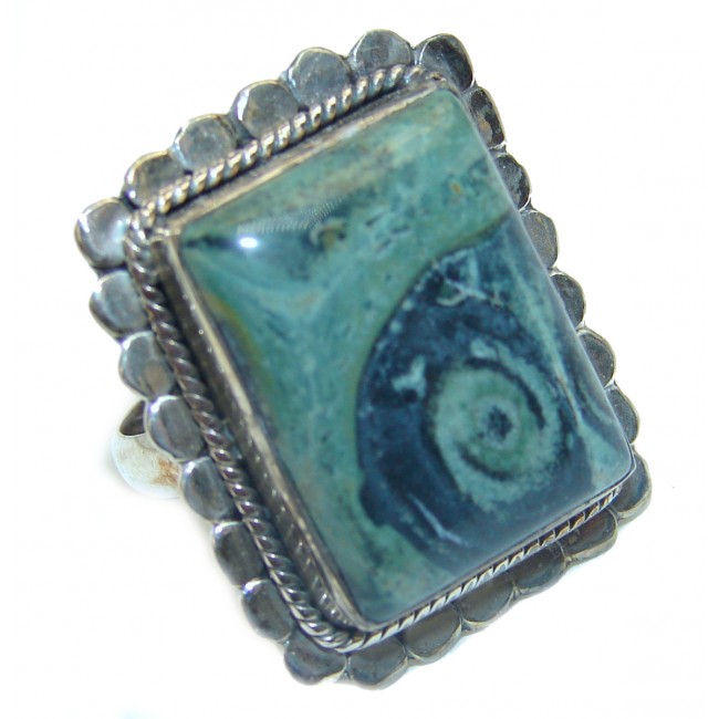 Natural Sublime quality Rhyolite .925 Sterling Silver handcrafted ring size 7 1/2