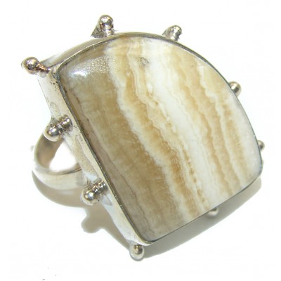 Great Crazy Lace Agate .925 handcrafted Sterling Silver Ring s. 9