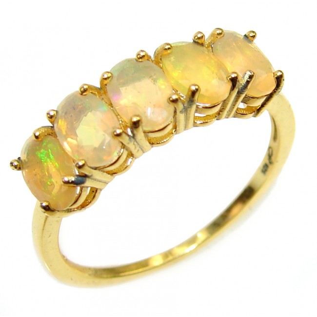 Precious 10.5 carat Ethiopian Opal .925 Sterling Silver handcrafted ring size 8 1/4