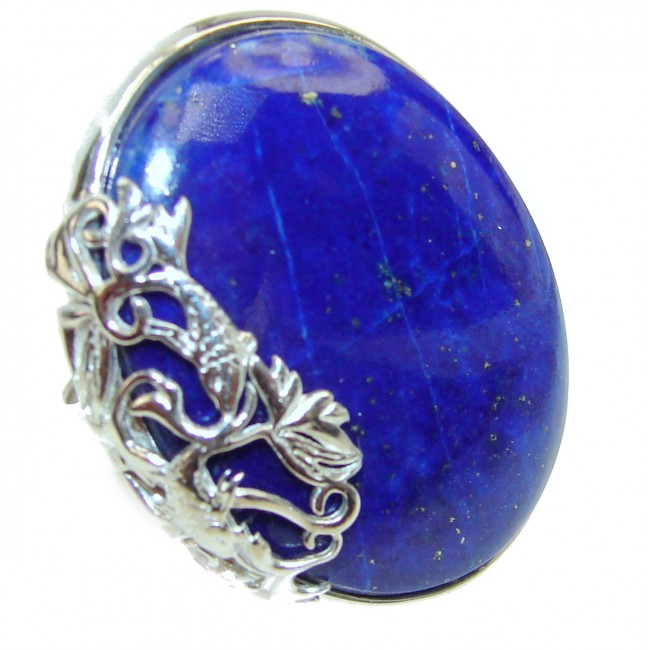 Natural Lapis Lazuli .925 Sterling Silver handcrafted ring size 7 1/2