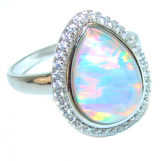 Australian Doublet Opal .925 Sterling Silver handcrafted ring size 9