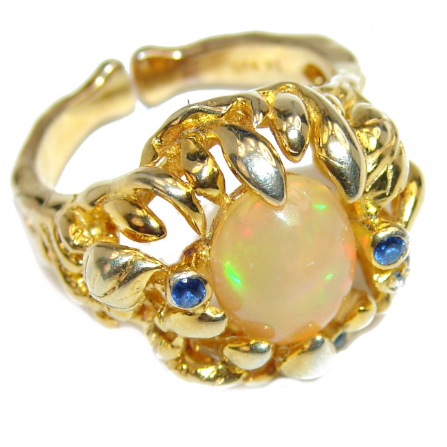Precious 6.5 carat Ethiopian Opal .925 Sterling Silver handcrafted ring size 7