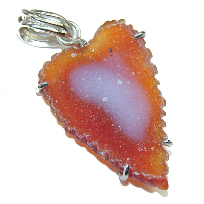 Natural Agate Druzy .925 Sterling Silver Pendant