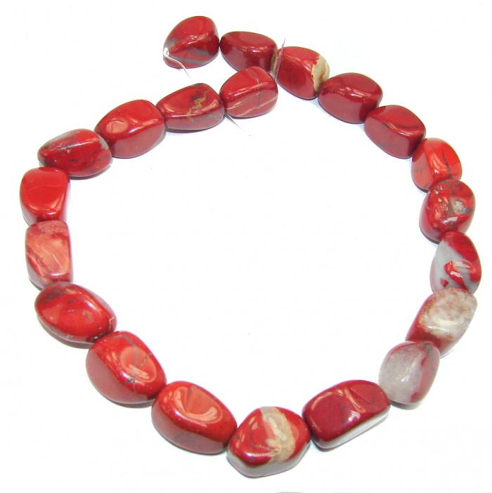 124.5 grams Rare Unusual Natural Red Tigers Eye Beads strand