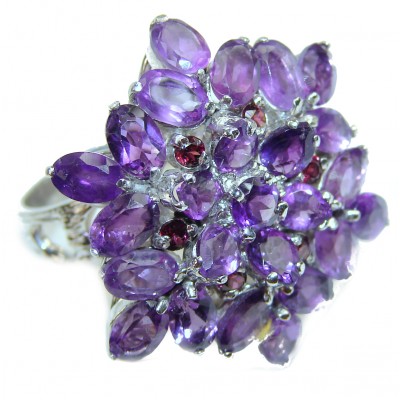 Purple Beauty 28.5 carat authentic Amethyst .925 Sterling Silver Ring size 8 1/4