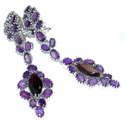 My Passion Authentic Garnet Amethyst .925 Sterling Silver handcrafted earrings