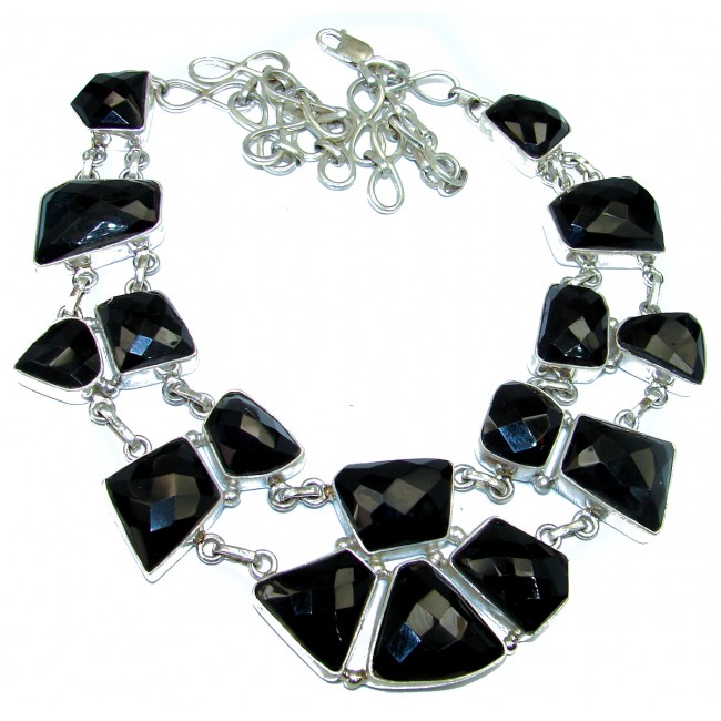 Black Whisper Black Onyx .925 Sterling Silver handcrafted necklace