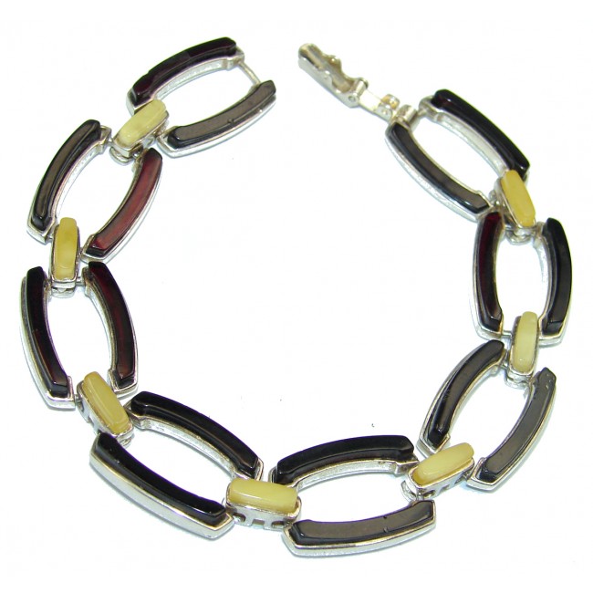 Modern Beaty Amber .925 Sterling Silver handcrafted Bracelet