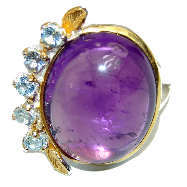 Purple Beauty 20.5 carat authentic Amethyst .925 Sterling Silver Ring size 8 3/4