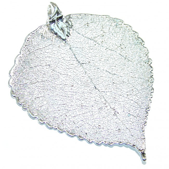 Stylish Deeped In real silver Leaf .925 Sterling Silver Brooch