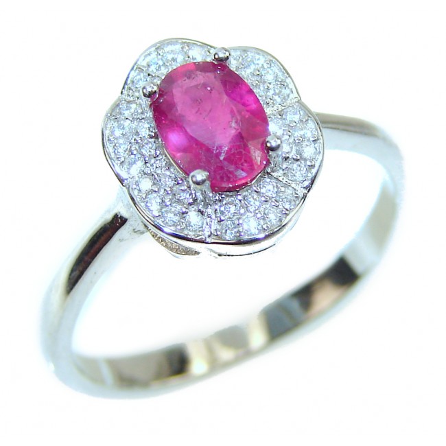 Great quality unique Ruby .925 Sterling Silver handcrafted Ring size 9 1/2