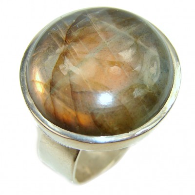 Perfect faceted Labradorite .925 Sterling Silver handmade Ring s. 12