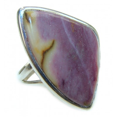 BOHO STYLE Genuine Imperial Jasper .925 Sterling Silver handcrafted ring s. 8 1/2