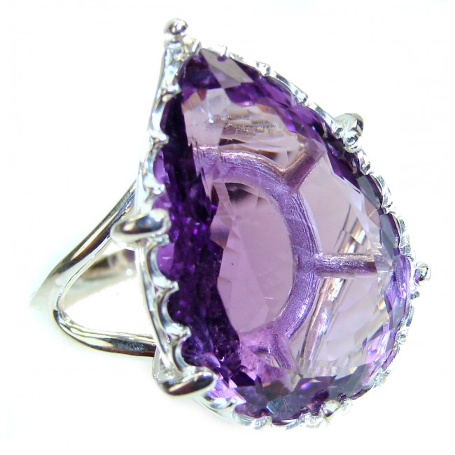 Purple Beauty 25.5 carat African Amethyst .925 Sterling Silver Ring size 9