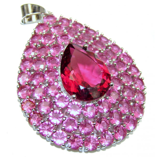 Incredible Red Topaz .925 Sterling Silver handmade Pendant
