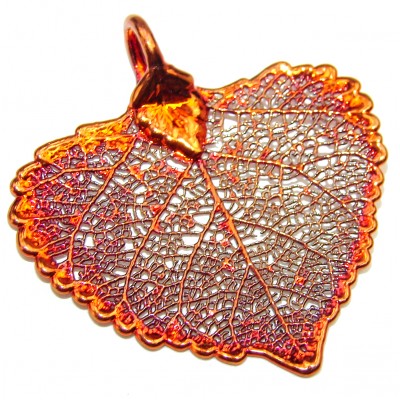 Stylish Deeped In Copper Leaves Sterling Silver Pendant