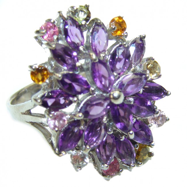 Purple Beauty 22.5 carat authentic Amethyst .925 Sterling Silver Ring size 8