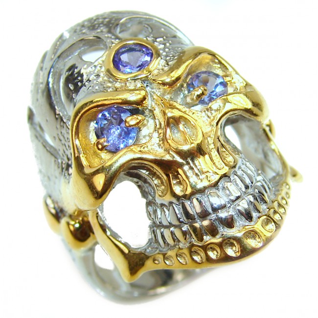 Ghost Rider Kyanite 14K Gold over .925 Sterling Silver Ring s. 8