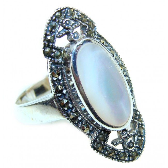 Blister Pearl .925 Sterling Silver handmade ring size 9