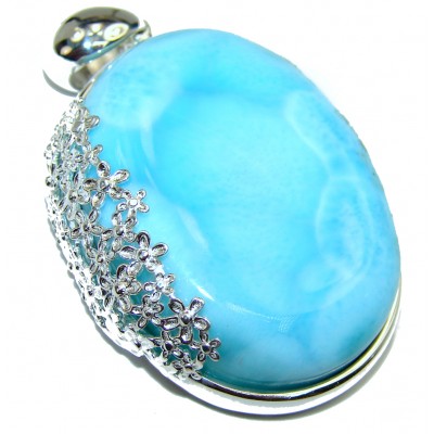 Genuine Blue Larimar .925 Sterling Silver handmade pendant