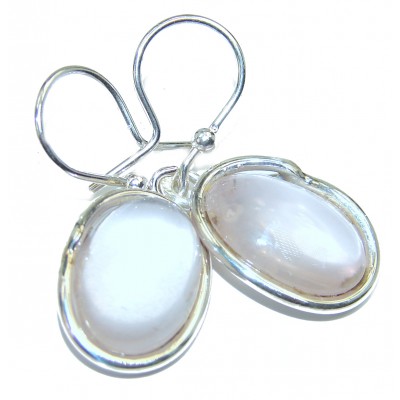 Juicy Authentic Rose Quartz .925 Sterling Silver handcrafted earrings