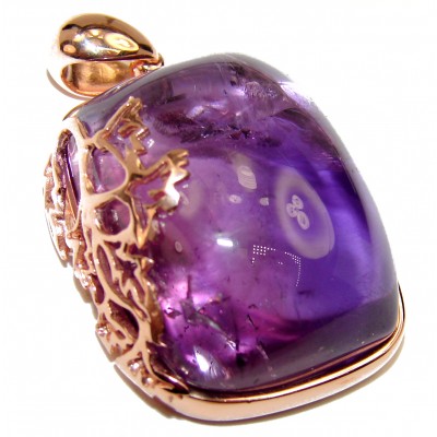 Lilac Blessings spectacular 41.5ct Amethyst 18K Gold over .925 Sterling Silver handcrafted pendant
