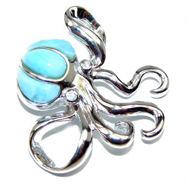 Octopus Larimar .925 Sterling Silver handmade Pendant