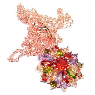 Incredible quality multicolor Topaz .925 Sterling Silver necklace