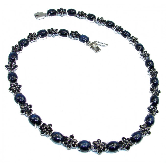 Magnificent Authentic Sapphire .925 Sterling Silver handcrafted necklace