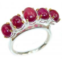Authentic 12.5 carat Ruby    .925 Sterling Silver handcrafted ring; s. 7