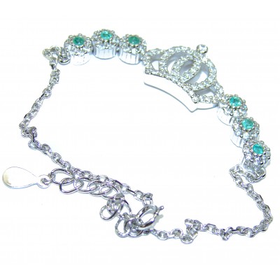 Princess authentic Emerald .925 Sterling Silver handcrafted Bracelet
