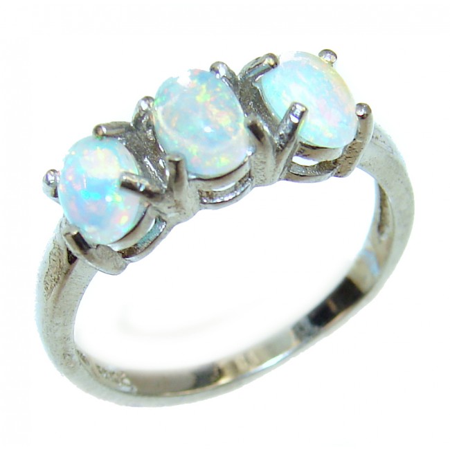 Precious Ethiopian Opal .925 Sterling Silver handcrafted ring size 7