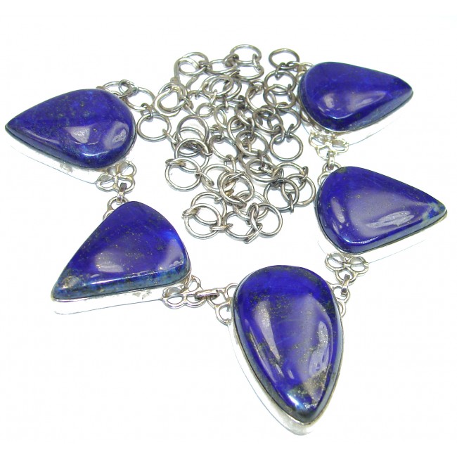 Boho Style Lapis Lazuli .925 Sterling Silver handmade necklace