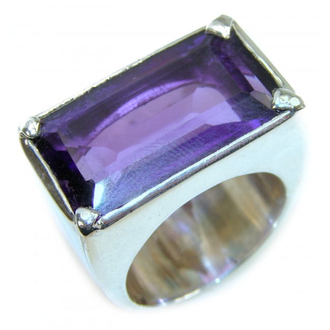 Giant authentic Amethyst .925 Sterling Silver Ring size 12