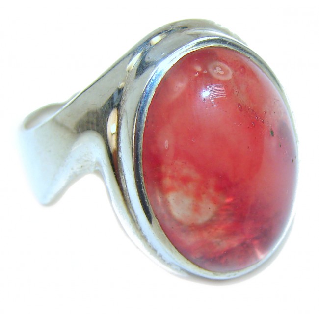 Amazing Pink Calcite .925 Sterling Silver Ring s. 7 1/4