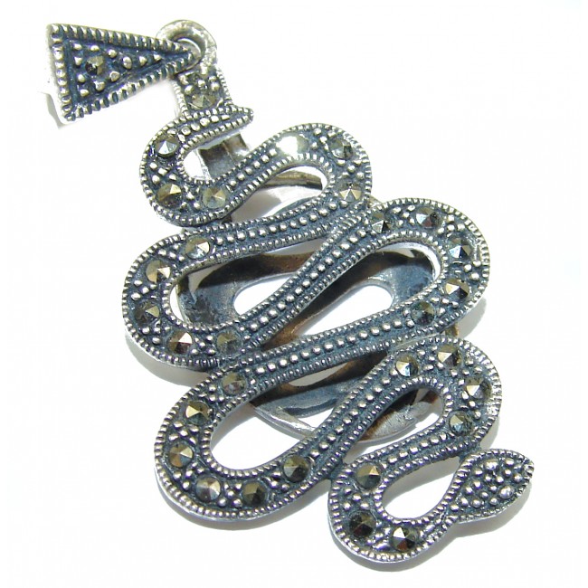 Snake Marcasite .925 Sterling Silver Pendant