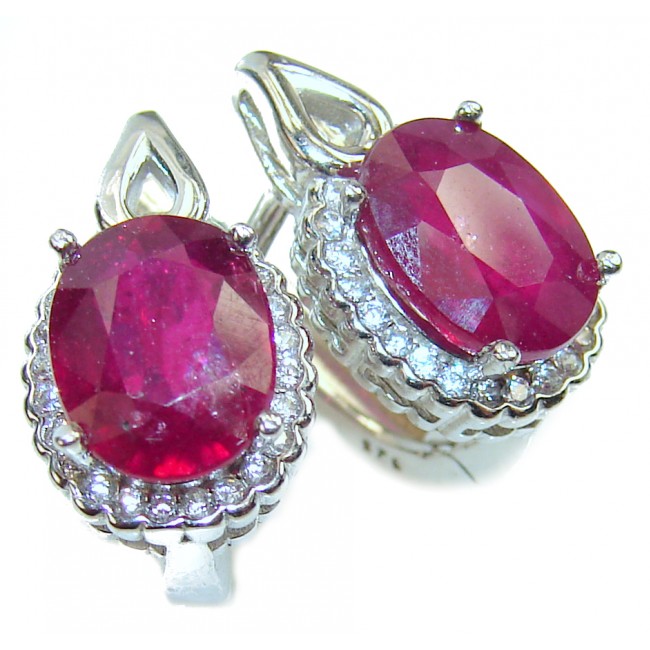 Ruby .925 Sterling Silver handmade earrings