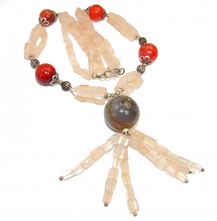 Sublime Multicolor Calcite Sterling Silver handmade Necklace