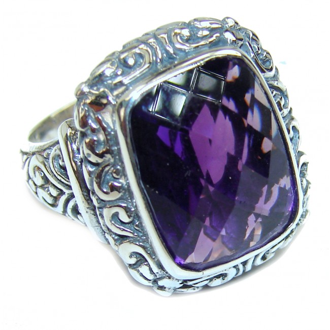 Purple Beauty 21.5 carat authentic Amethyst .925 Sterling Silver Ring size 7