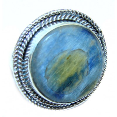 Authentic Blue Kyanite .925 Sterling Silver handmade Ring s. 5 3/4