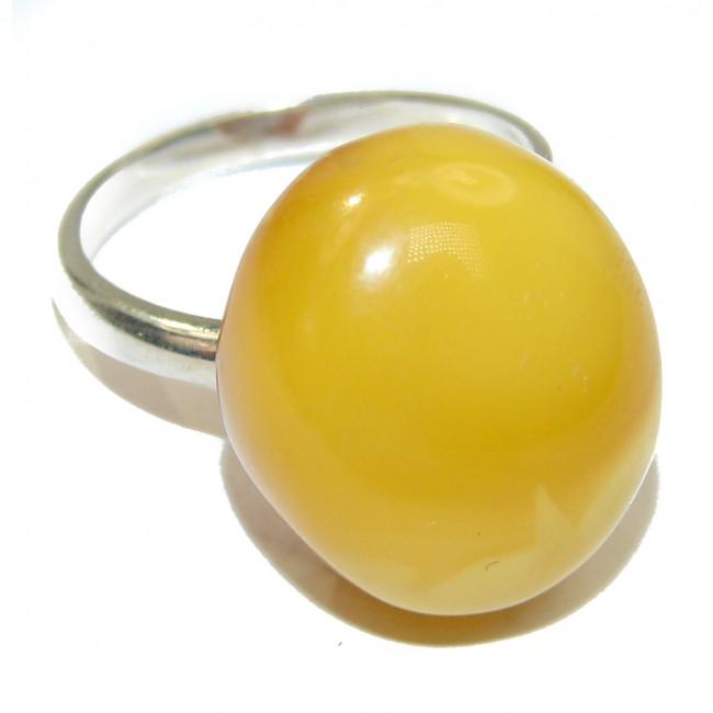 Butterscotch Baltic Amber .925 Sterling Silver handcrafted ring; s. 7 1/2