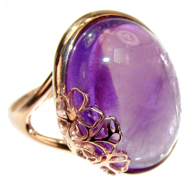 Purple Beauty authentic Amethyst 18k Rose Gold over .925 Sterling Silver Ring size 8 1/2