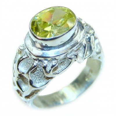 Natural Citrine .925 Sterling Silver handmade Cocktail Ring s. 8