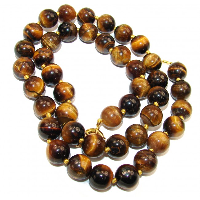69.3 grams Rare Unusual Natural Red Tigers Eye Beads NECKLACE