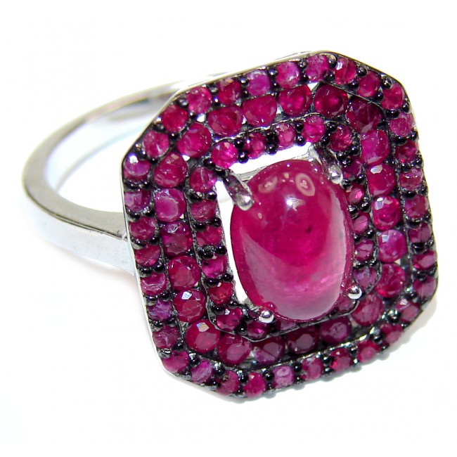 Ruby .925 Sterling Silver handcrafted ring; s. 8