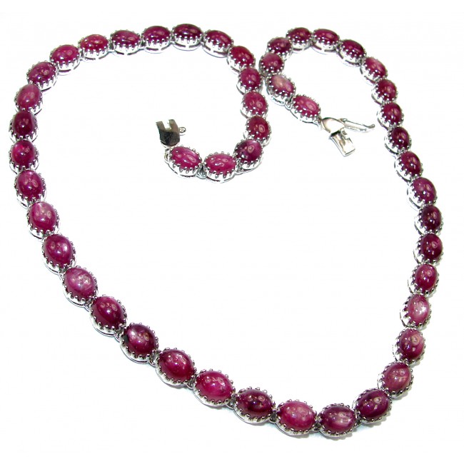 Magnificent Jewel authentic Star Ruby .925 Sterling Silver handcrafted necklace