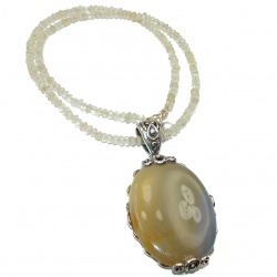 Botswana Agate .925 Sterling Silver handcrafted necklace